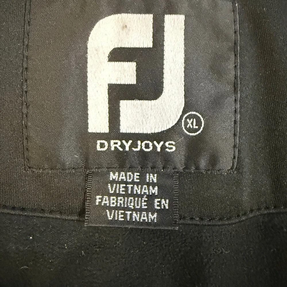 FootJoy DryJoys Vest Mens XL‎ Black Excellent Burnt Pine Embroidered Full Zip